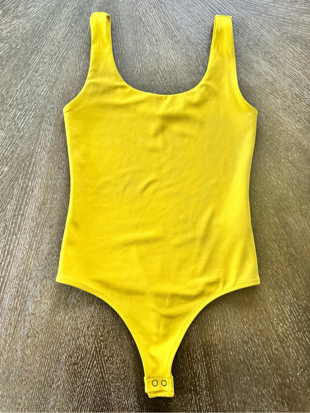 Express Bright mustard Yellow Scoop Neck Bodysuit XS